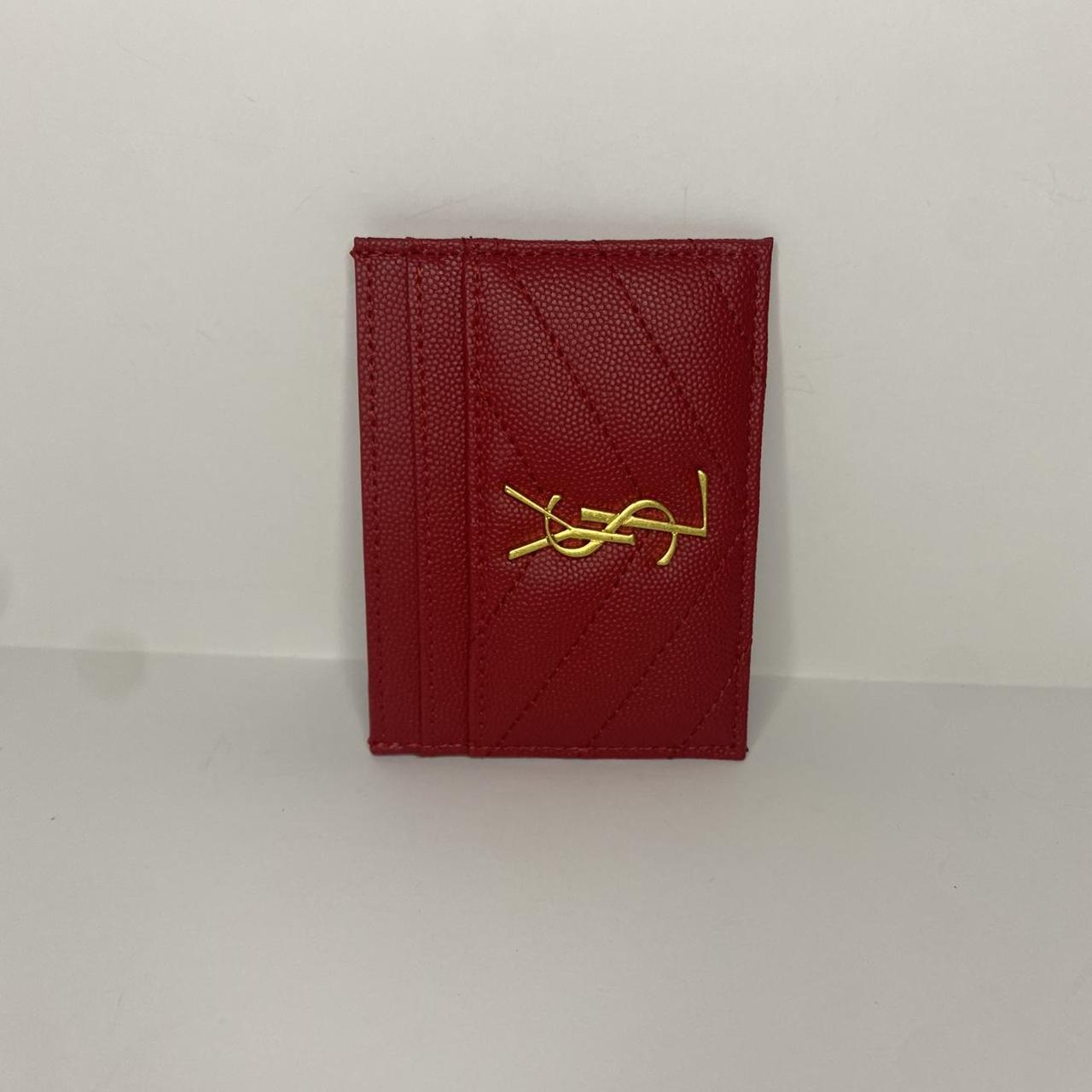 Yves Saint Laurent Men's Red and Gold Walletpurses Depop