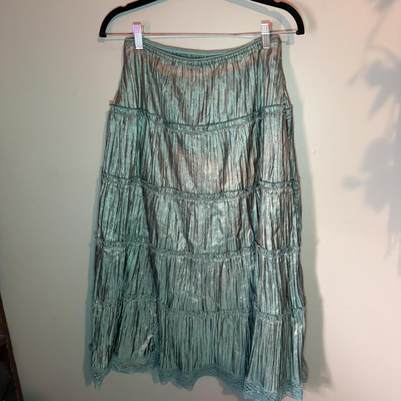 John paul richard women's blue and green skirt