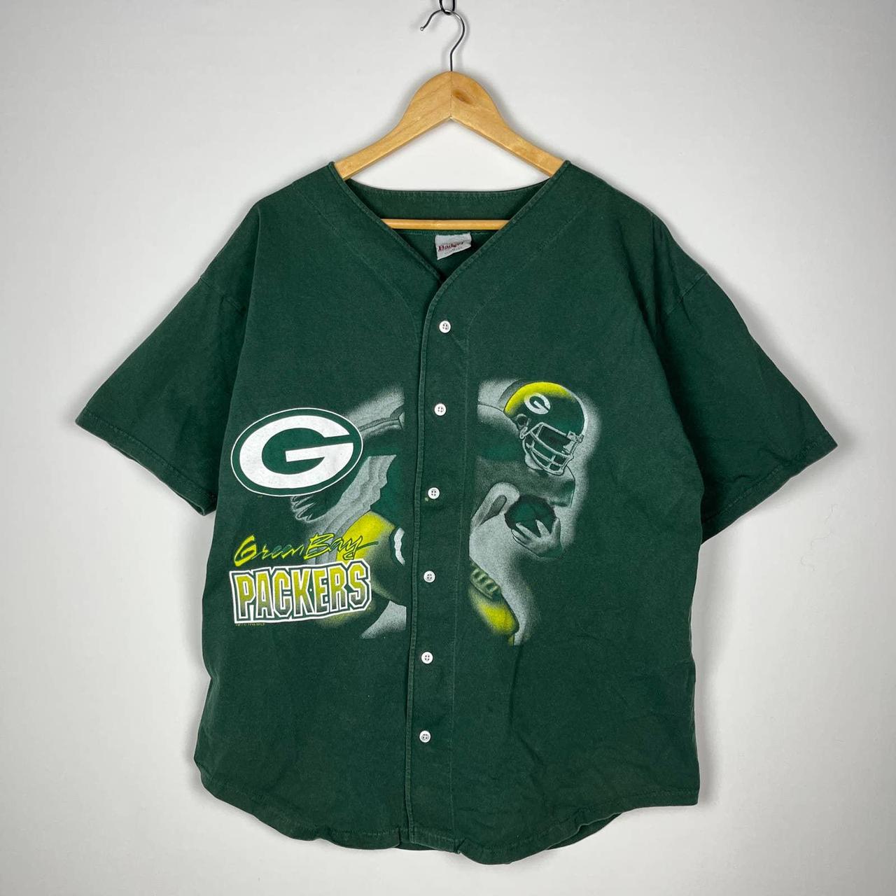 vintage green bay packers baseball jersey  - Depop