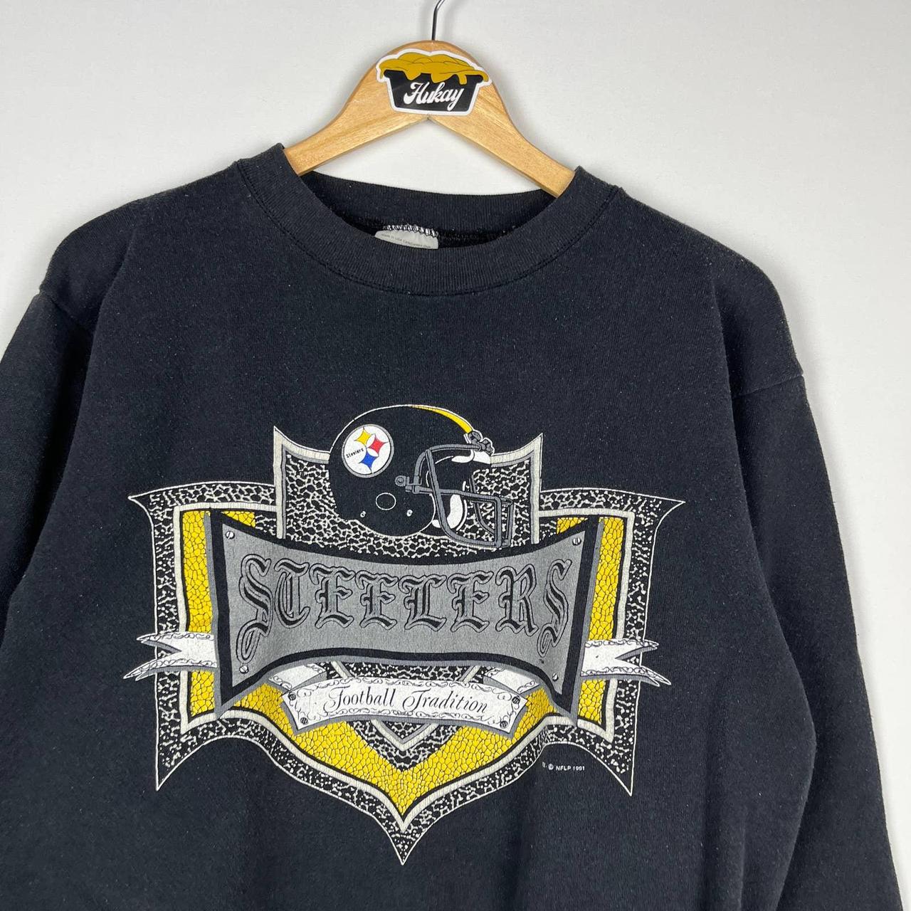 Vintage Pittsburgh Steelers Sweatshirt Grey Vintage - Depop