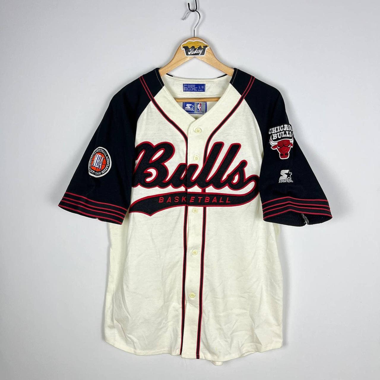 Vintage 90s Chicago Bulls Baseball Jersey Starter - Depop