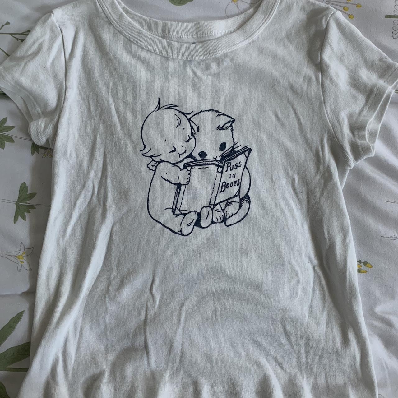 brandy melville baby angel & cat top one size fits... Depop
