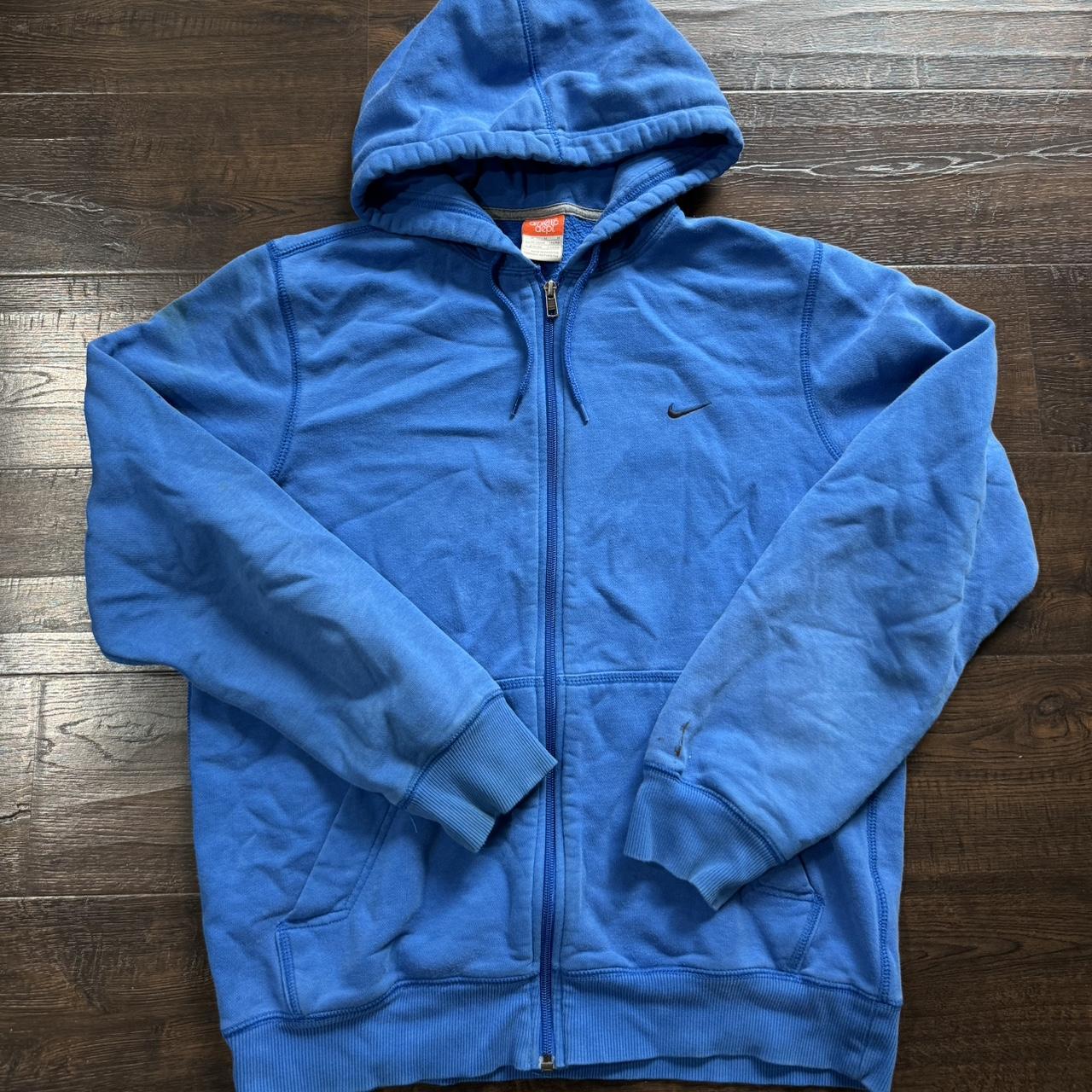 Vintage blue Nike zip up Size: M Condition: minimal... - Depop