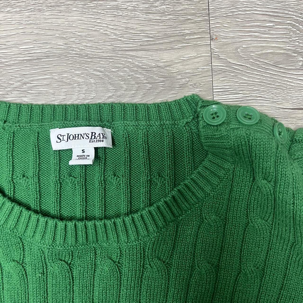 green st. john’s bay sweater size small so cute with... - Depop