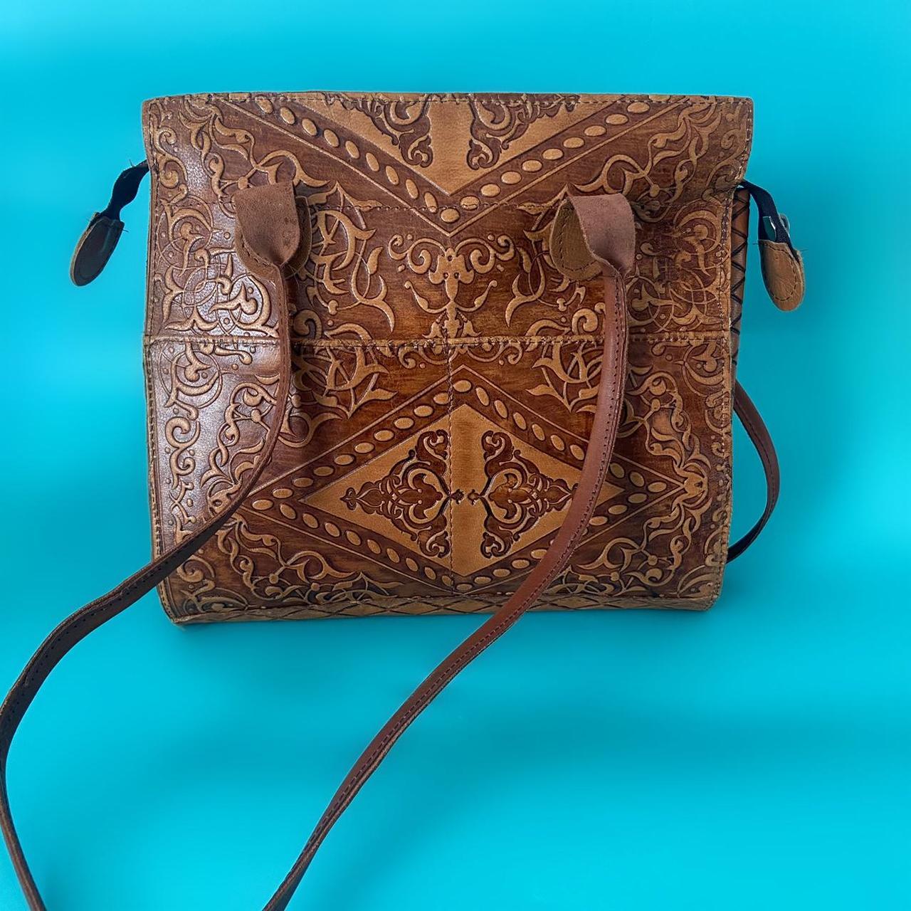 Vintage 70s Leather Purse Brown Shoulder Bag 