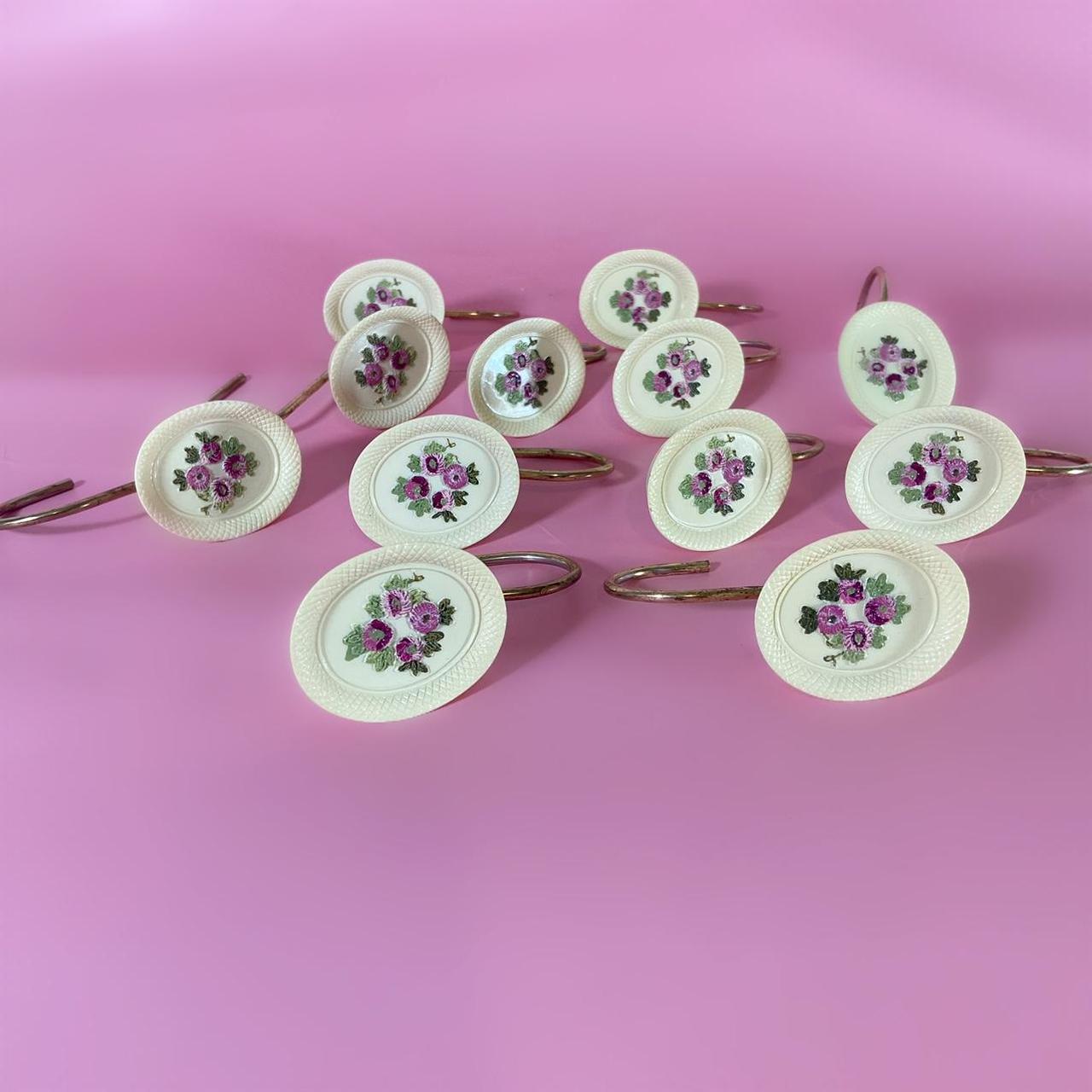 Vintage shower curtain hooks bathroom home decor... Depop