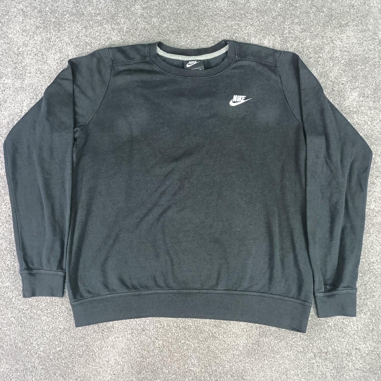 NIKE BLACK Y2K SWOOSH LIGHTWEIGHT JUMPER SWEATSHIRT... - Depop