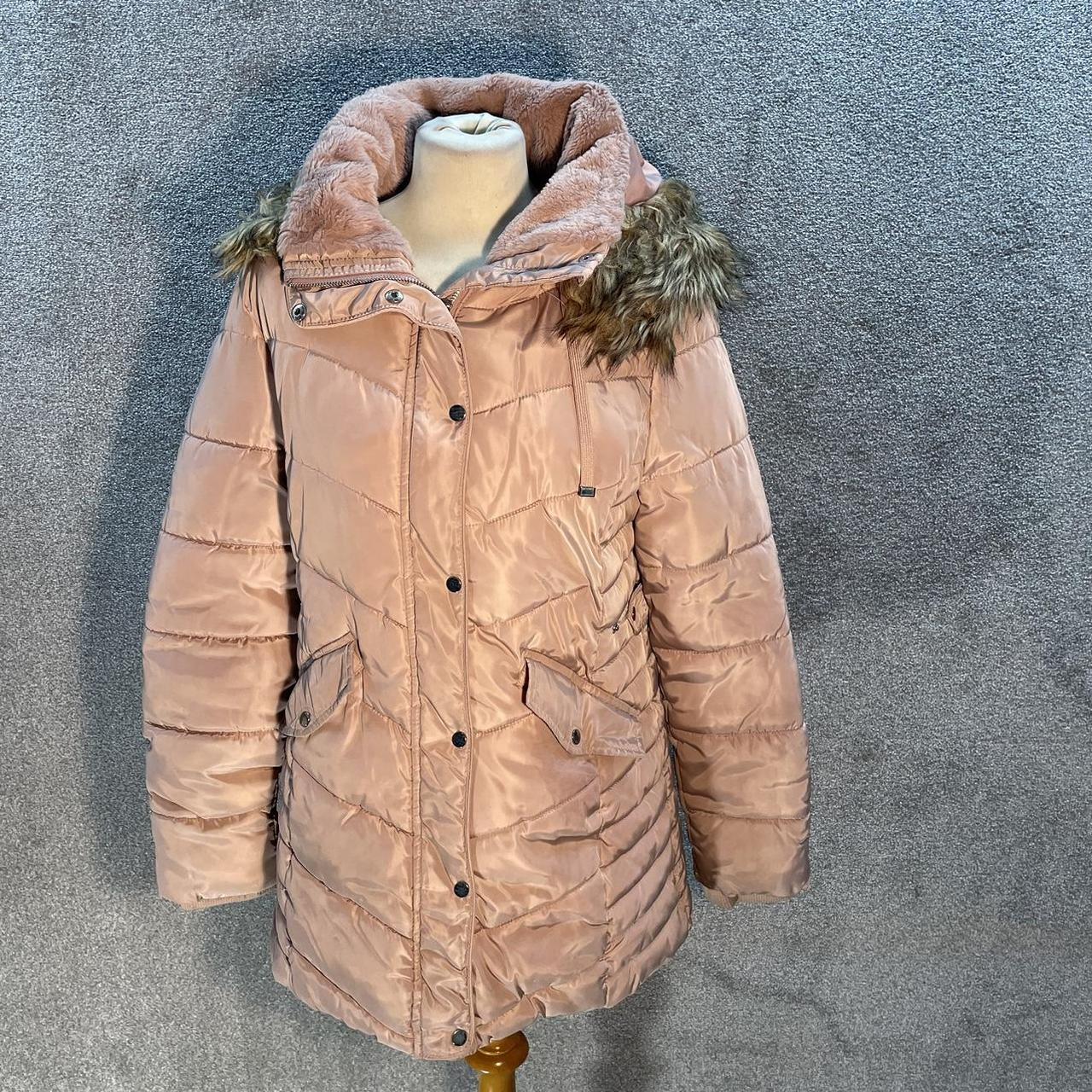 NUTMEG VINTAGE PINK PUFFER JACKET PADDED COAT THICK... Depop