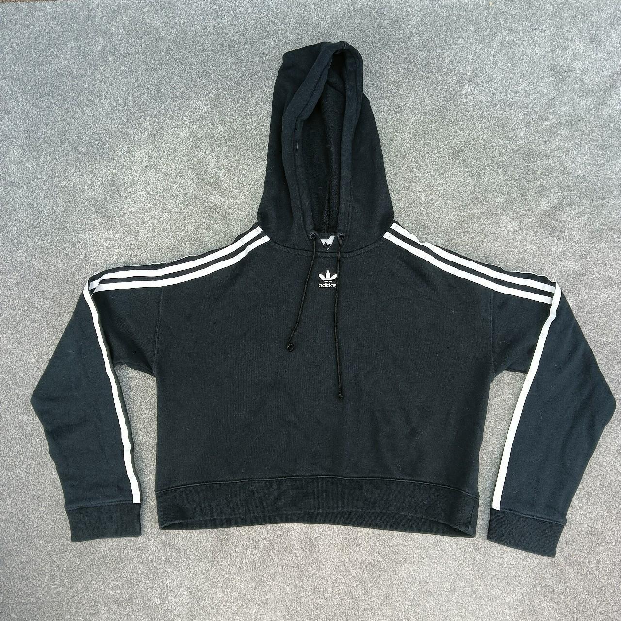 Adidas Women's Black and White Hoodie | Depop