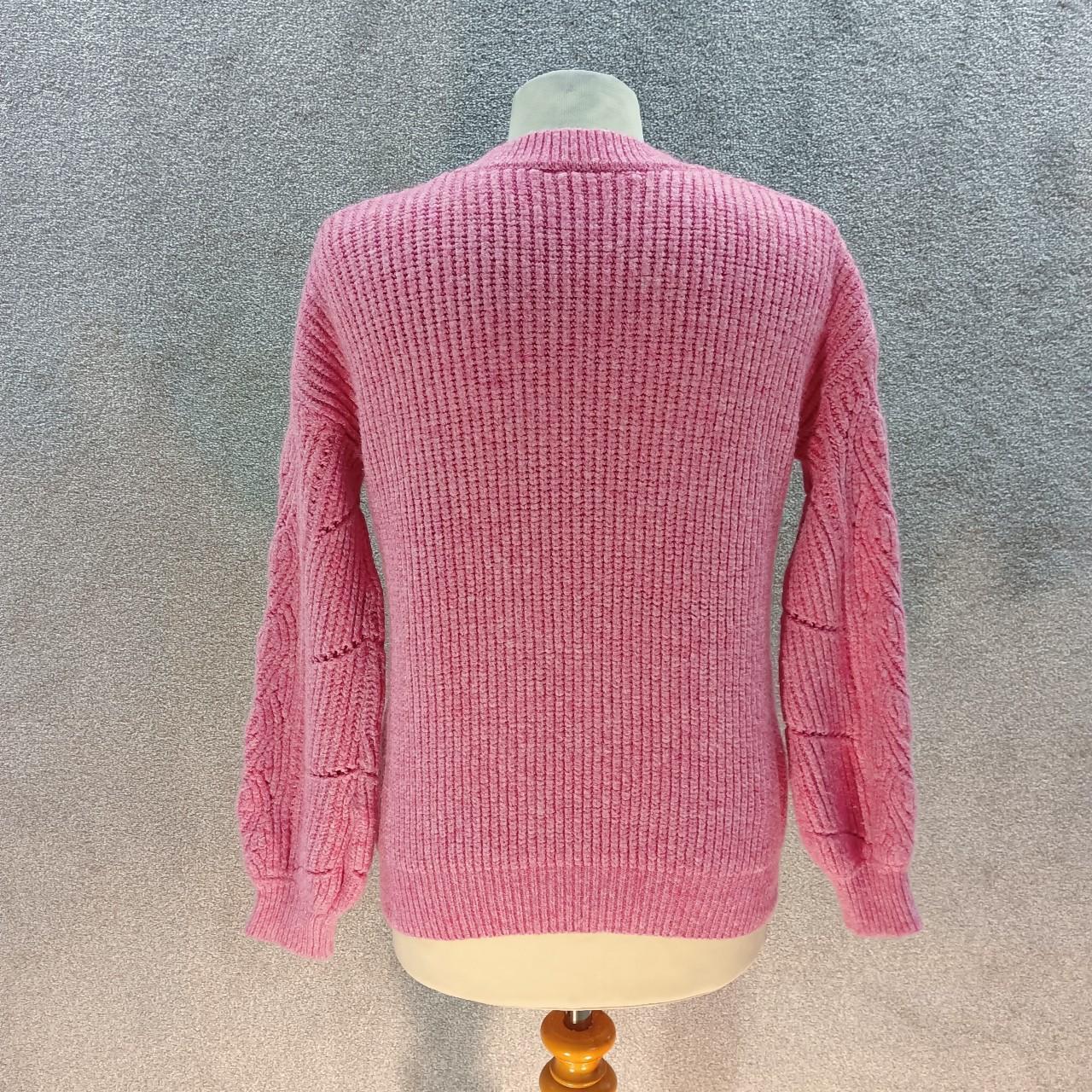 F&F PINK CABLE KNIT JUMPER SWEATER THICK WOOL... Depop
