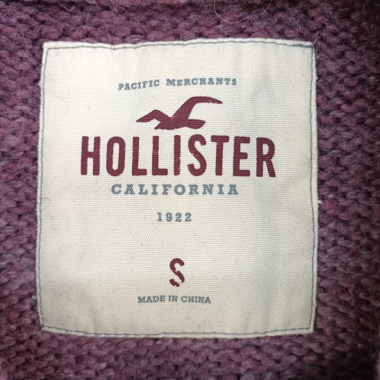 HOLLISTER BURGUNDY KNITTED JUMPER SWEATER WASHED... - Depop