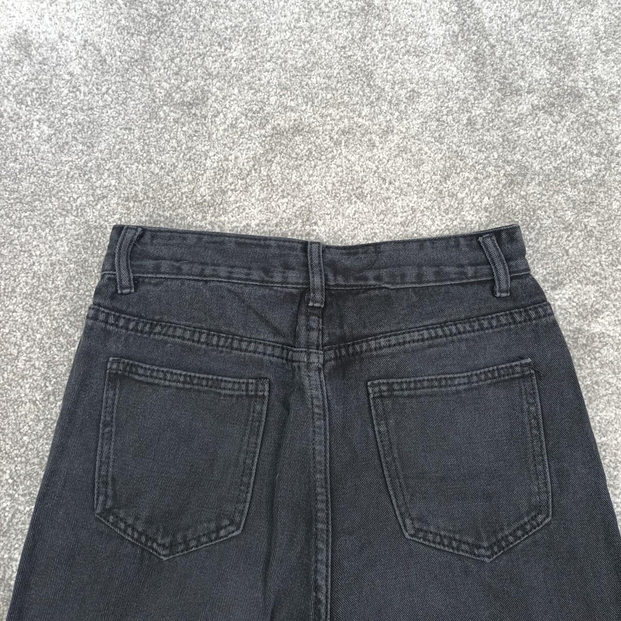 BOOHOO BLACK MOM JEANS STRAIGHT LEG LOW WAIST DENIM... - Depop