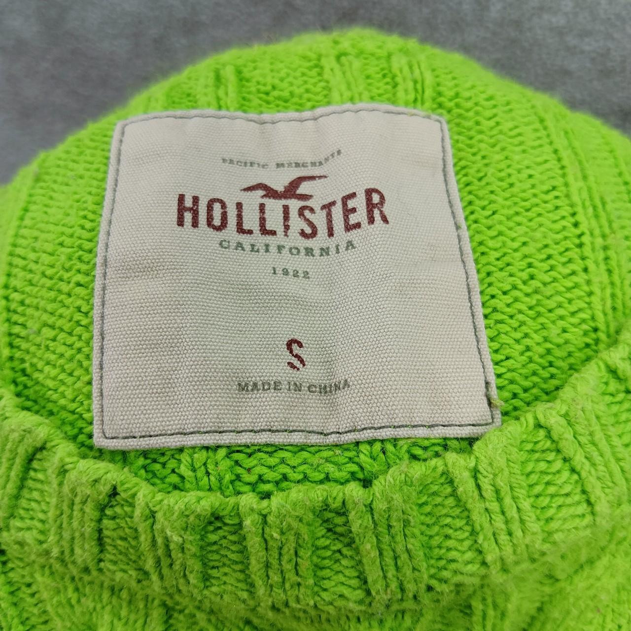 HOLLISTER GREEN CABLE KNIT JUMPER SWEATER KNITTED... - Depop