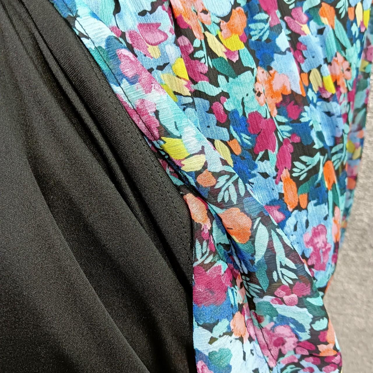 PAPAYA BLUE FLORAL MAXI DRESS LINED PINK HALF SLEEVE... Depop