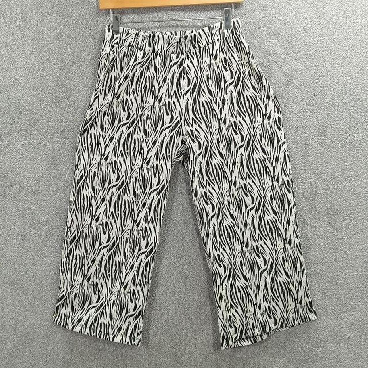 Peacocks Women's Black and Silver Trousers | Depop