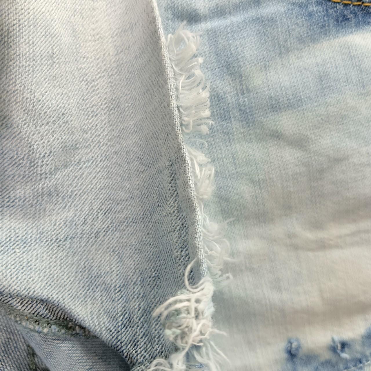 SELECT ACID WASH BLUE DENIM SHORTS FRAY FRILL HEM... - Depop