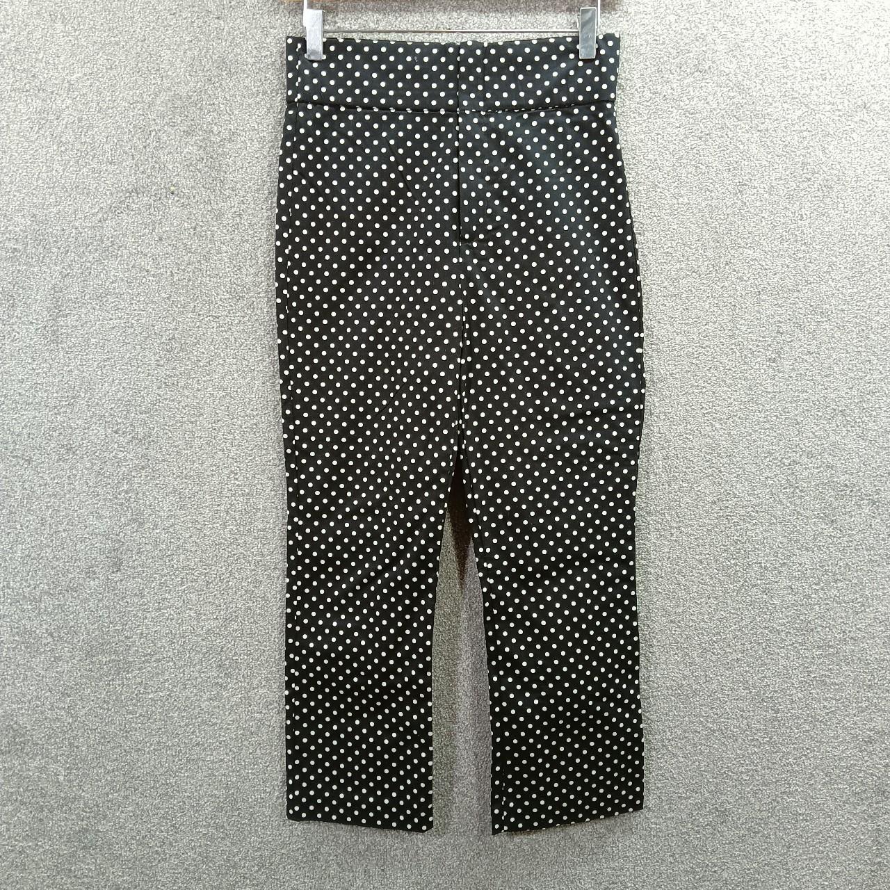 ZARA WOVEN BLACK POLKADOT TROUSERS WORK CASUAL... - Depop