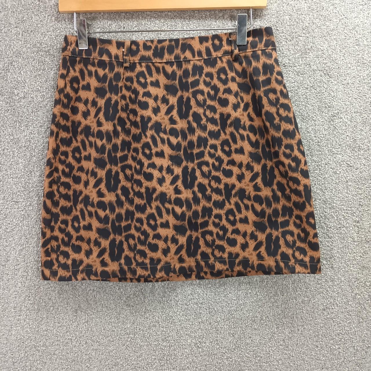 BOOHOO BROWN ANIMAL MINI SKIRT WOVEN CHEETAH LEOPARD... - Depop