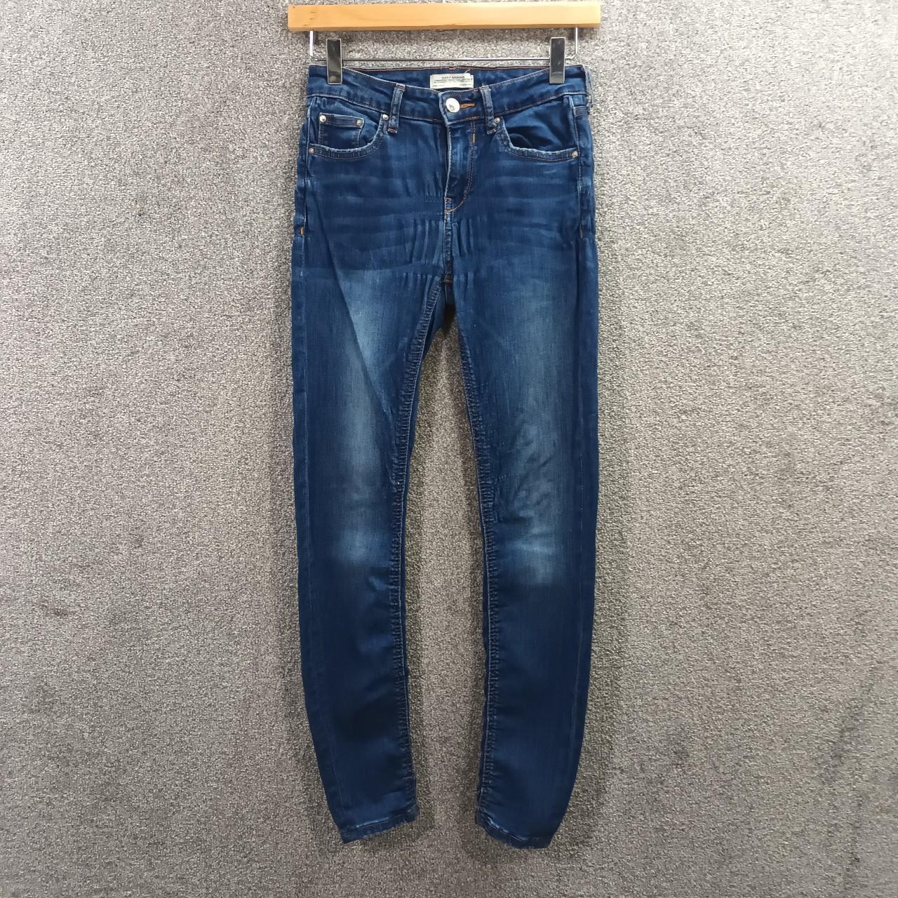 ZARA BLUE DENIM SKINNY JEANS STRETCH LOW WAIST... - Depop