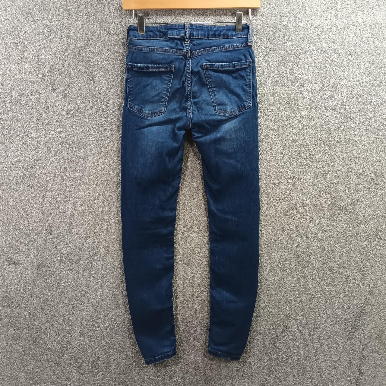 ZARA BLUE DENIM SKINNY JEANS STRETCH LOW WAIST... - Depop