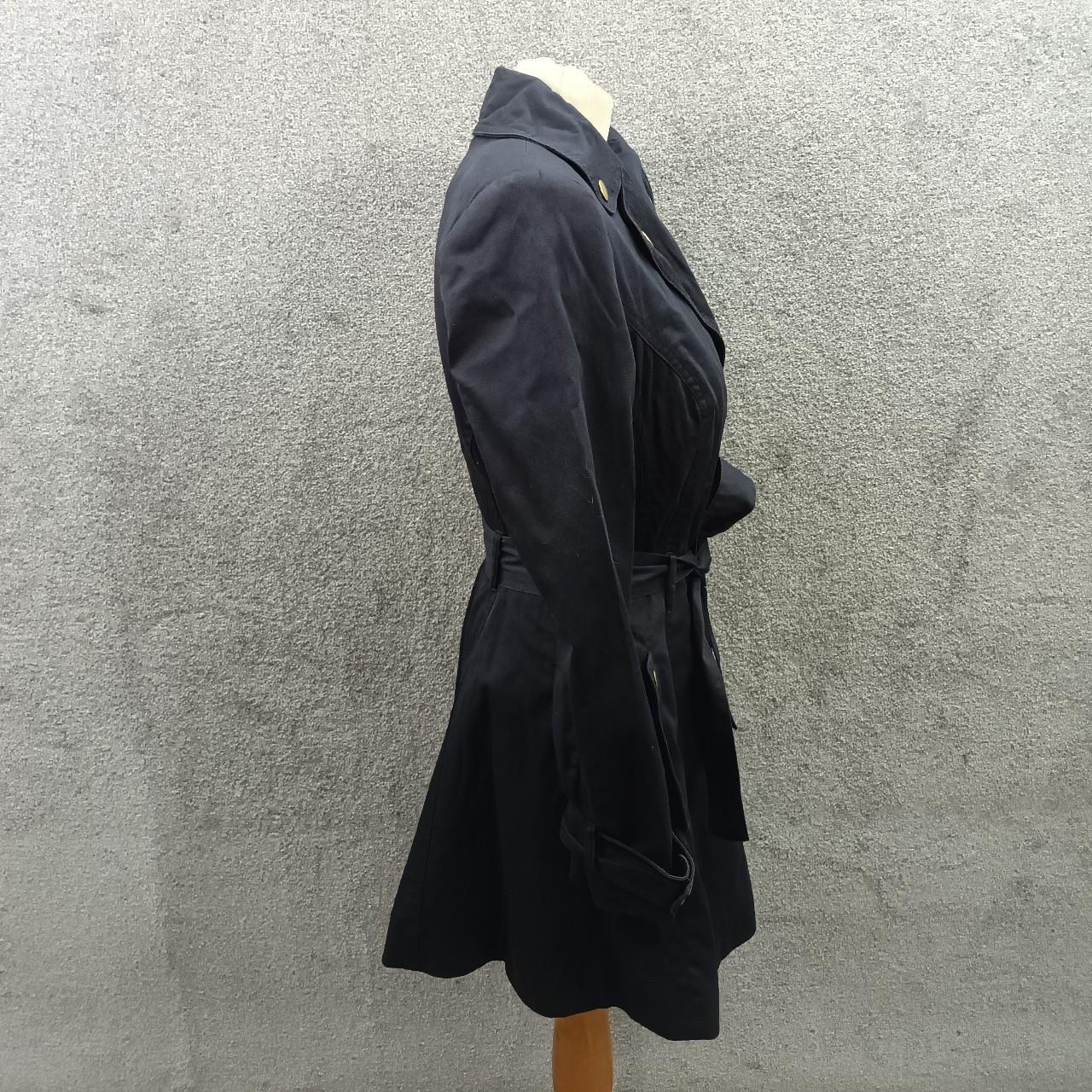 NEW LOOK NAVY COTTON COAT WRAP FRONT TRENCH TIE... - Depop