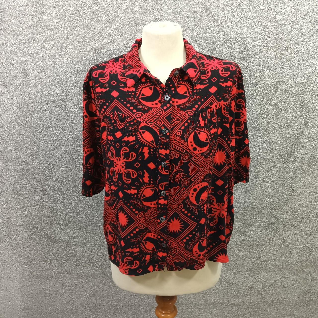 Superdry Black Red Print Shirt Short Sleeve Floral Depop 0086