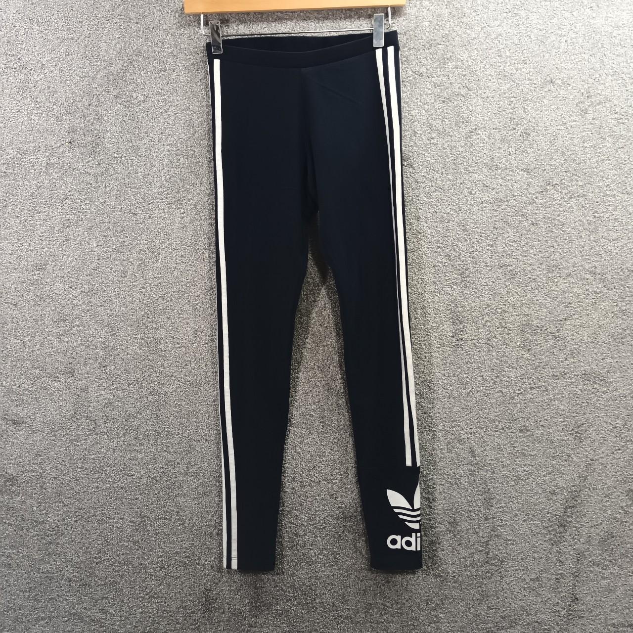 ADIDAS ORIGINALS NAVY LEGGINGS THREE STRIPE GYM... - Depop