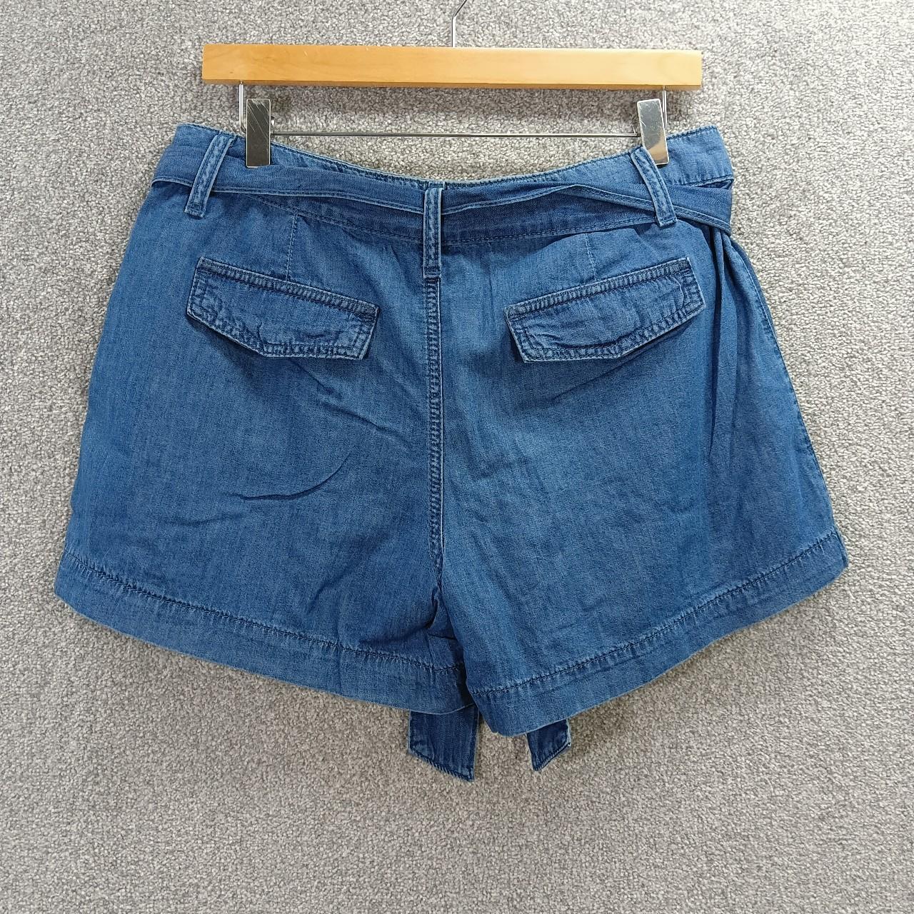 NEW LOOK BLUE DENIM SHORTS TIE WAIST FLARE HIGH... - Depop