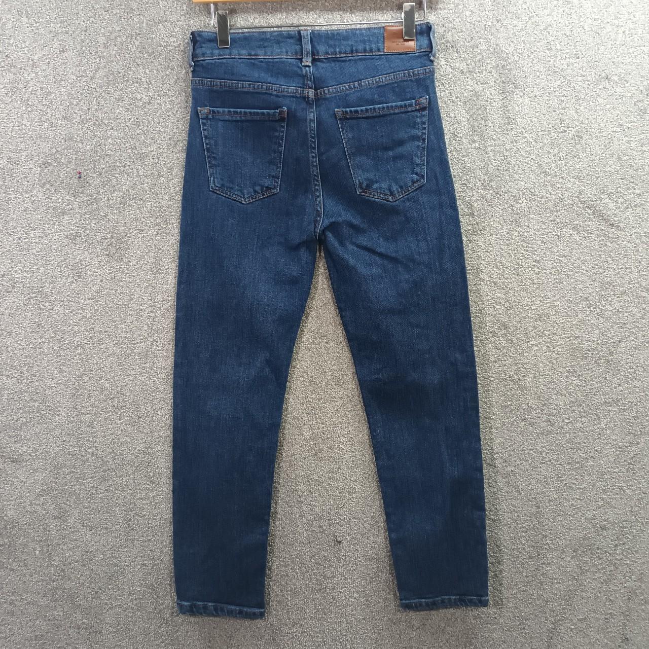 BERSHKA BLUE DENIM SLIM JEANS CIGARETTE HIGH WAIST... - Depop