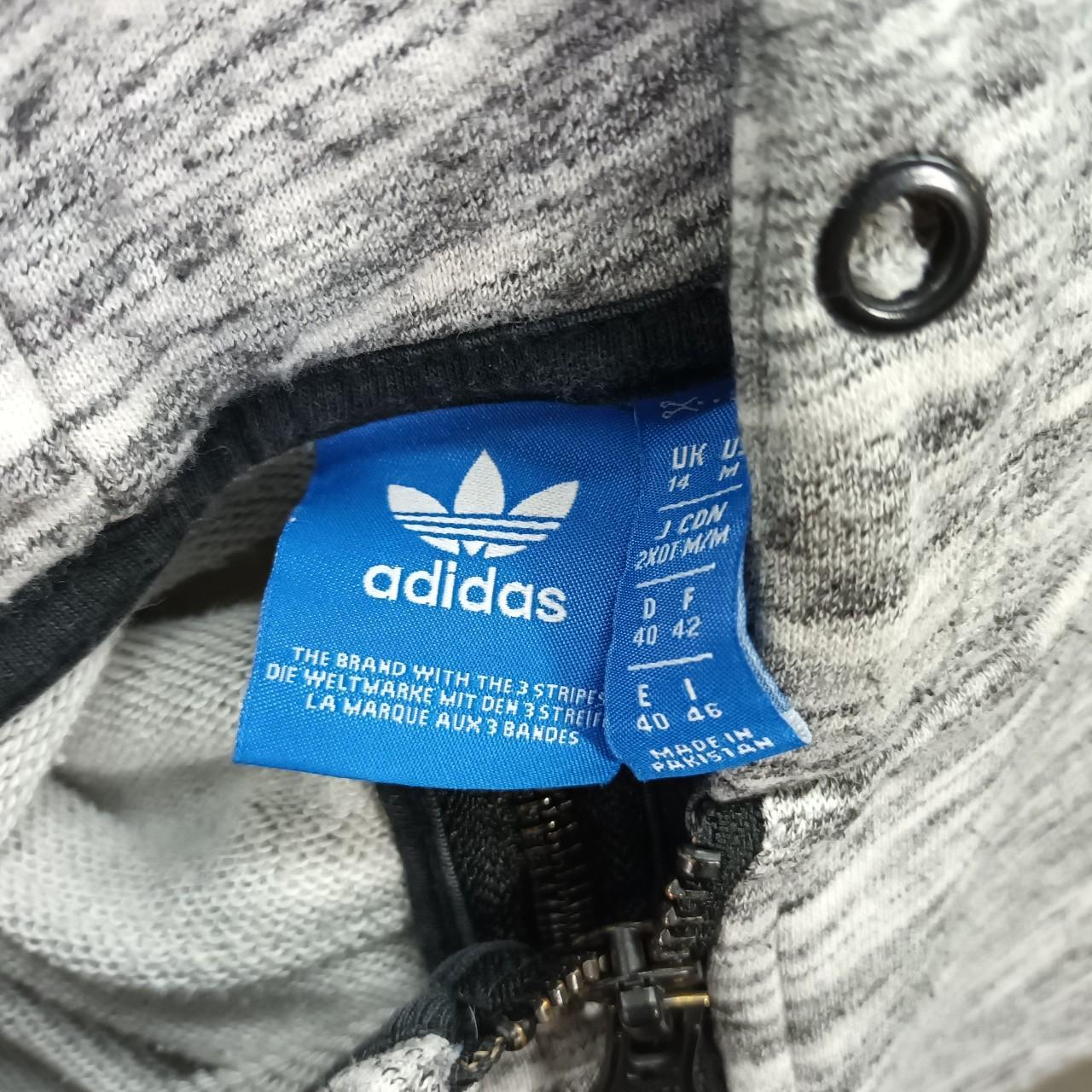 ADIDAS ORIGINALS GREY MARL HOODIE JACKET LOGO... - Depop