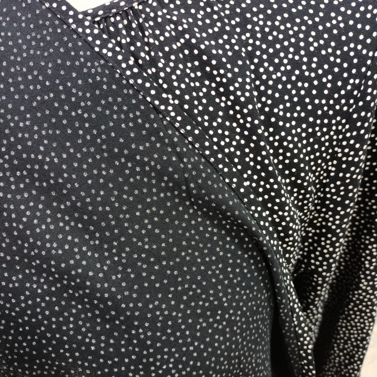 H&M BLACK WHITE POLKADOT MAXI DRESS LONG SLEEVE... - Depop