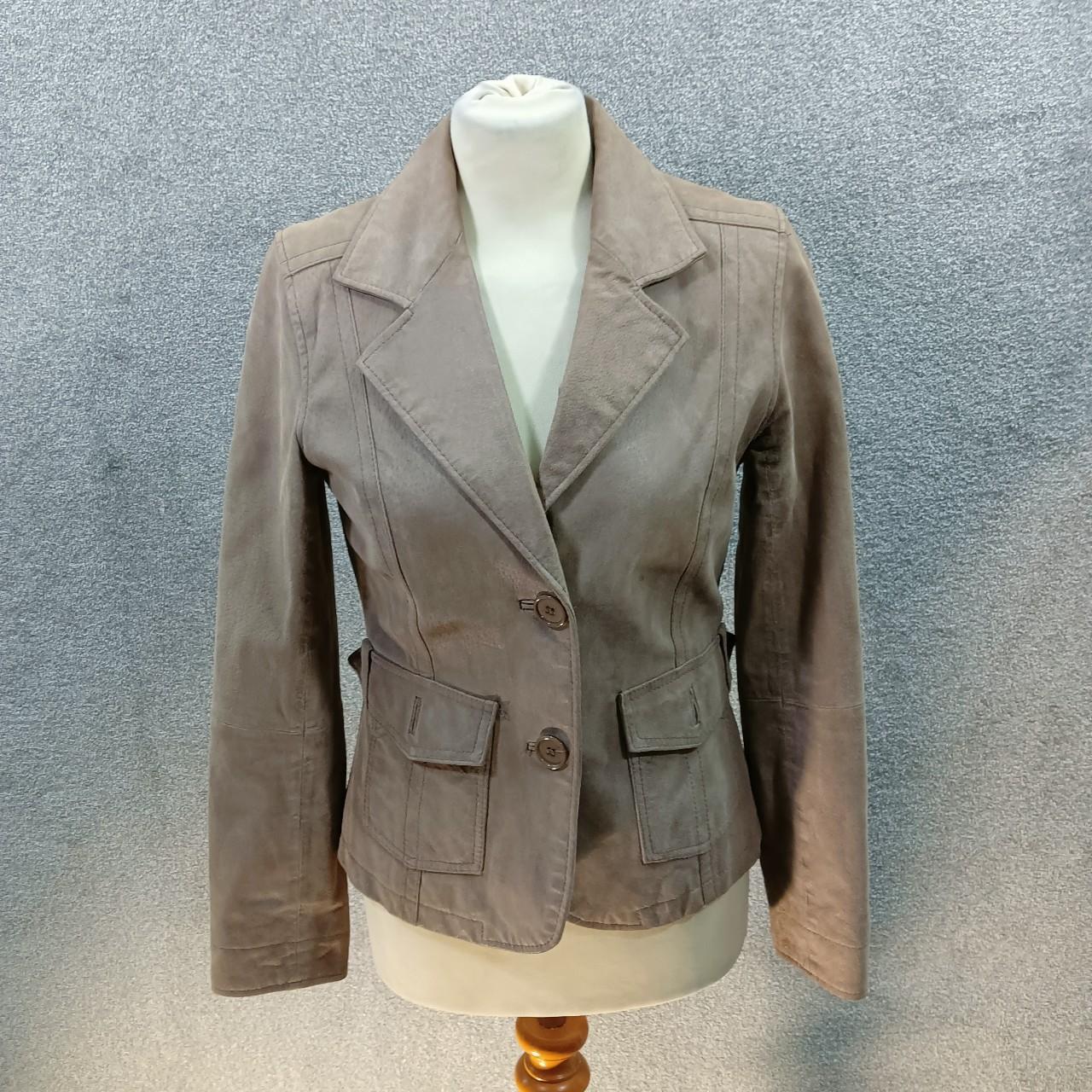 RINO & PELLE BROWN NUBUCK JACKET BIKER BUTTON... - Depop