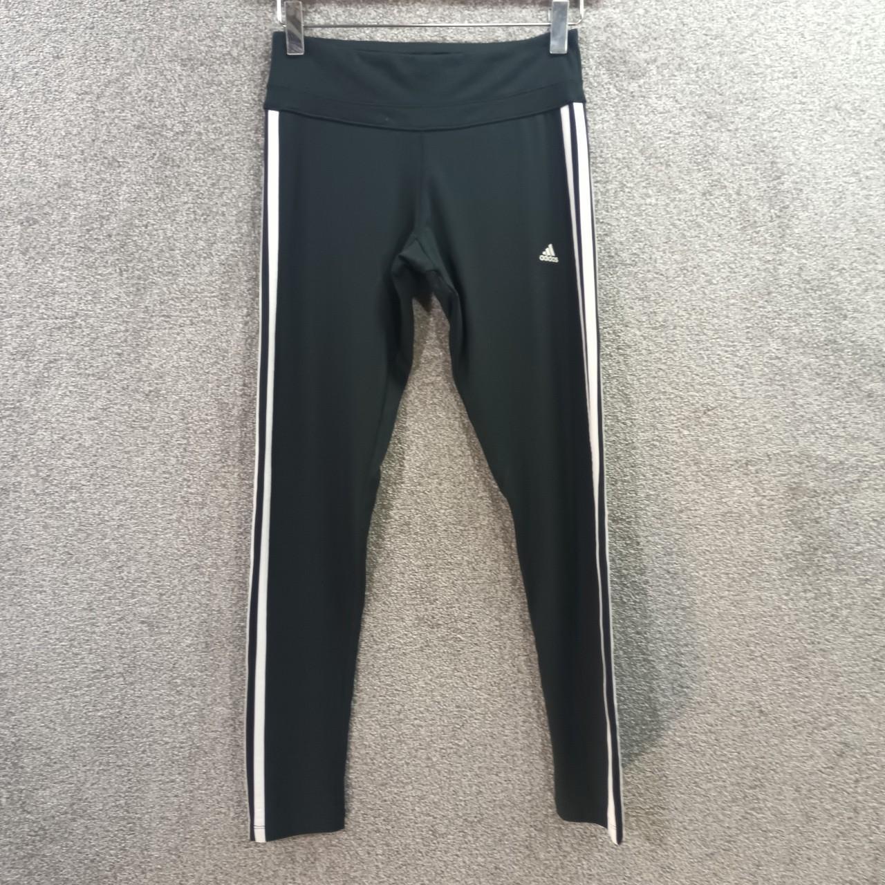 ADIDAS ORIGINALS BLACK LEGGINGS THREE STRIPE GYM... - Depop