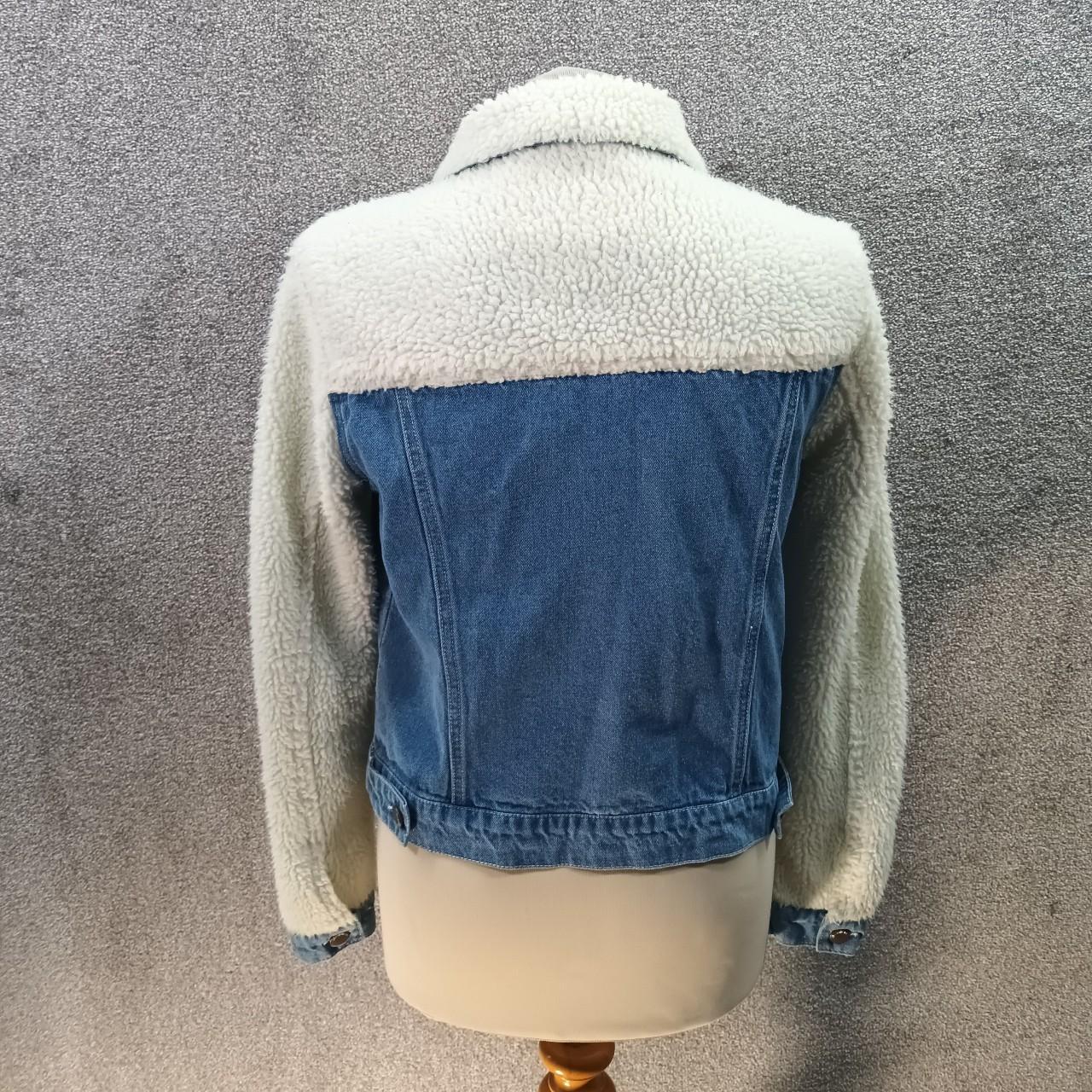 ASHLEY VINTAGE CHARM DENIM JACKET BLUE WHITE SHERPA... Depop