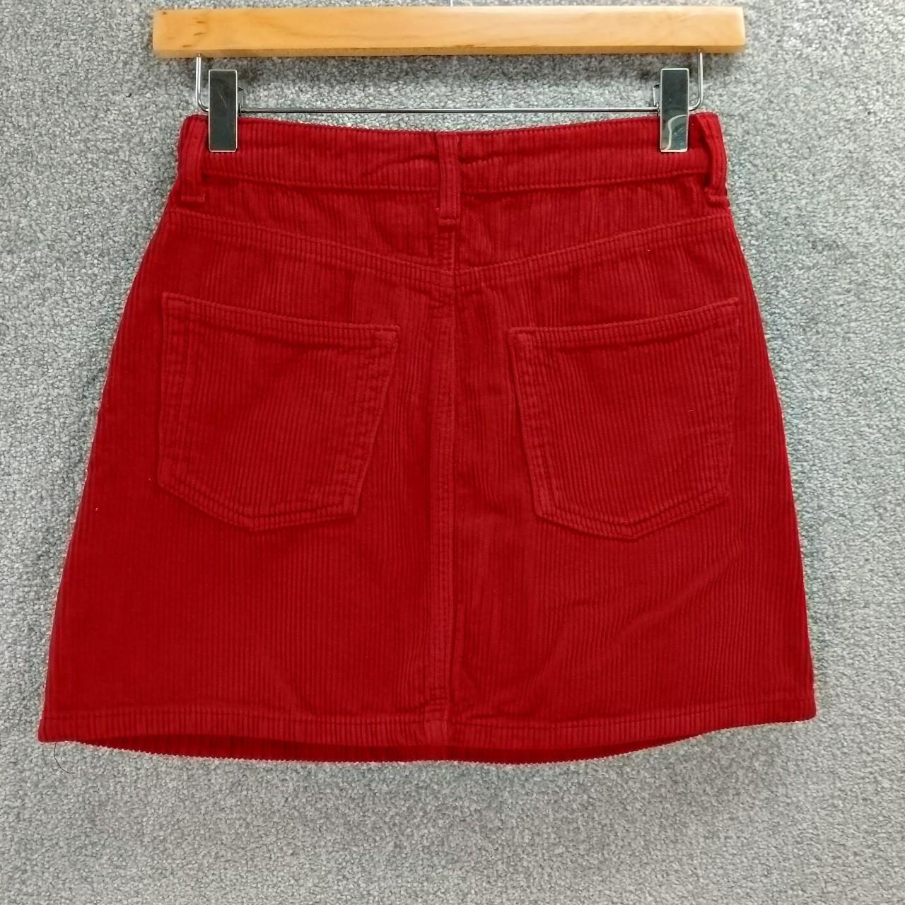 PETITE RED CORDUROY MINI SKIRT RIBBED LOW... Depop