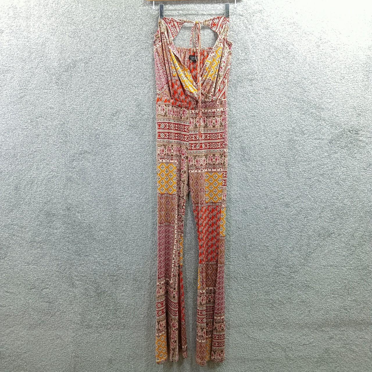 NEW LOOK RED BANDANA JUMPSUIT BANDEAU SLEEVELESS... Depop