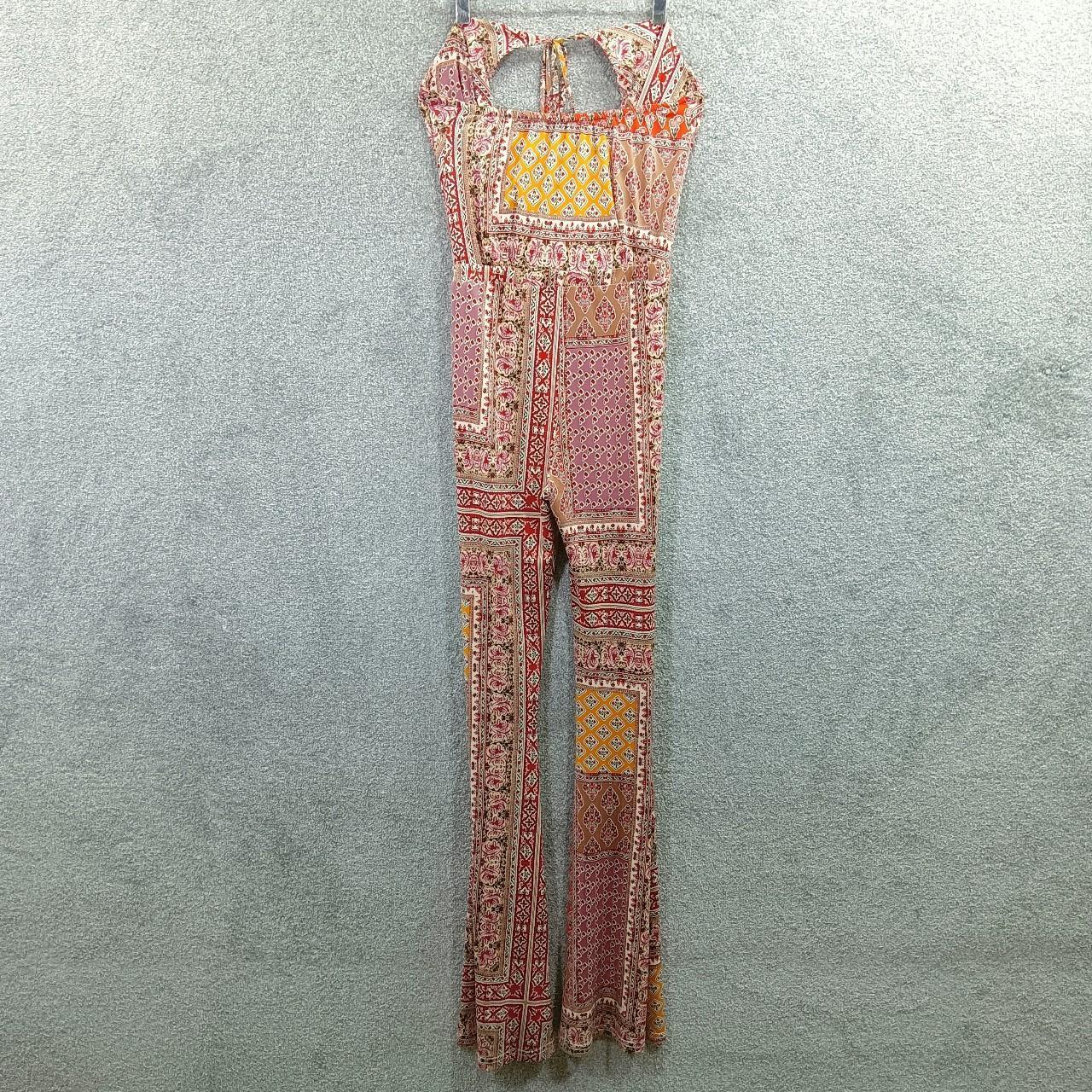 NEW LOOK RED BANDANA JUMPSUIT BANDEAU SLEEVELESS... Depop