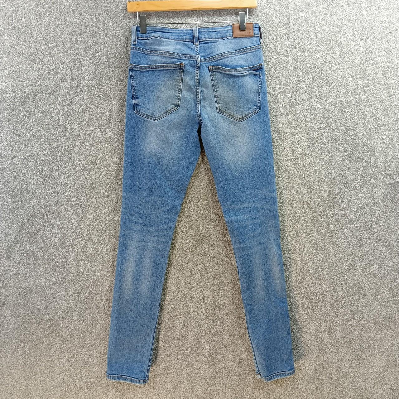 LDN DNM BLUE SKINNY RIPPED JEANS LOW WAIST STRETCH... - Depop