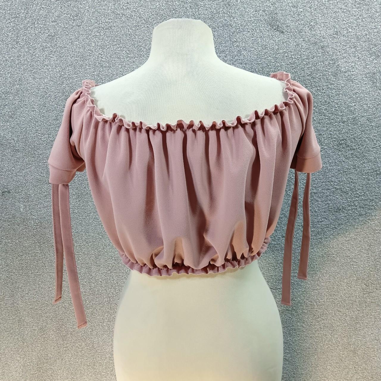 NEW LOOK NUDE CROP TOP BANDEAU GATHER DETAIL TIE... - Depop