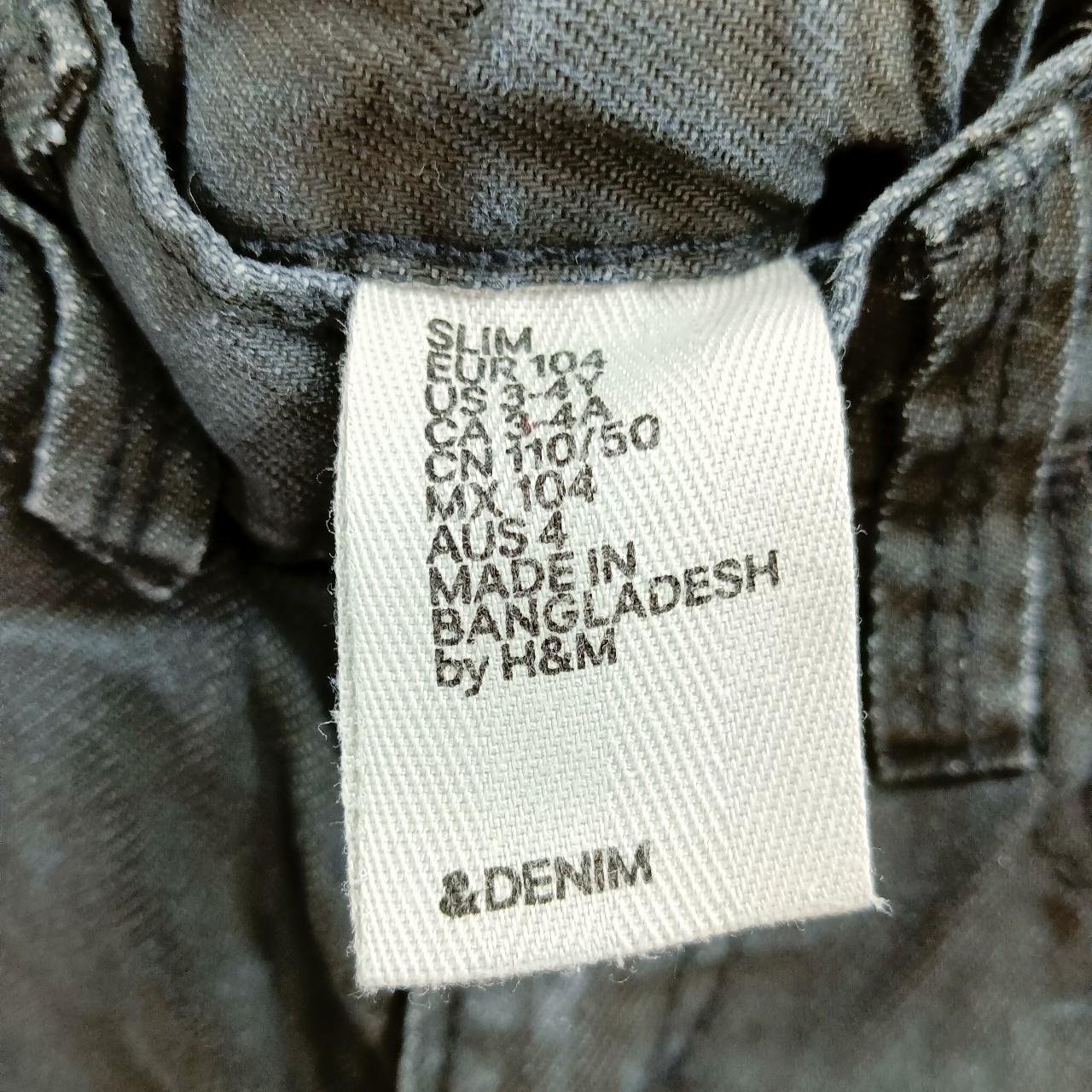 H&M BLACK GREY DENIM JEANS SLIM WASHED DISTRESSED... - Depop