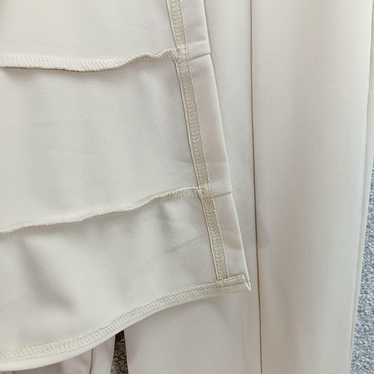 SHEIN SXY CREAM SPLIT HEM TROUSERS HIGH WAIST... - Depop