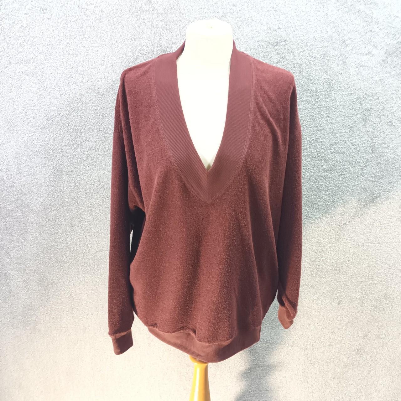 BDG BURGUNDY KNITTED JUMPER TEXTURED KNIT SMALL... - Depop