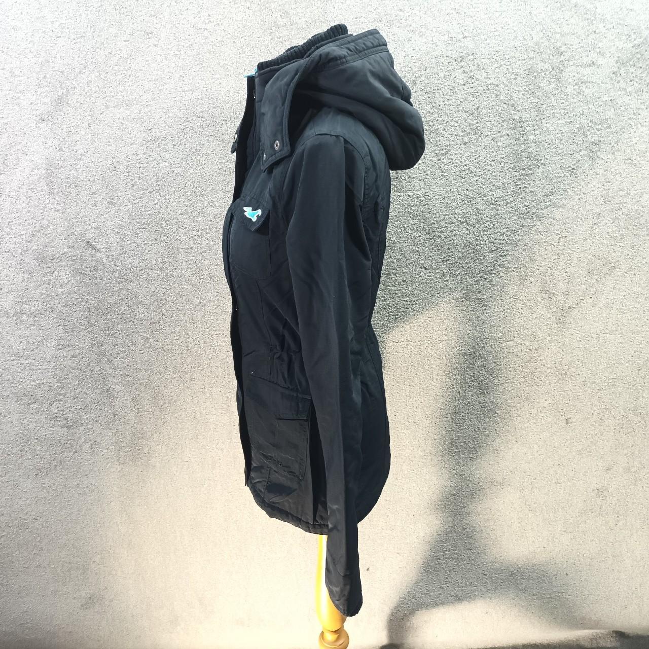 HOLLISTER NAVY BLACK THICK COAT WATERPROOF HOODED... Depop