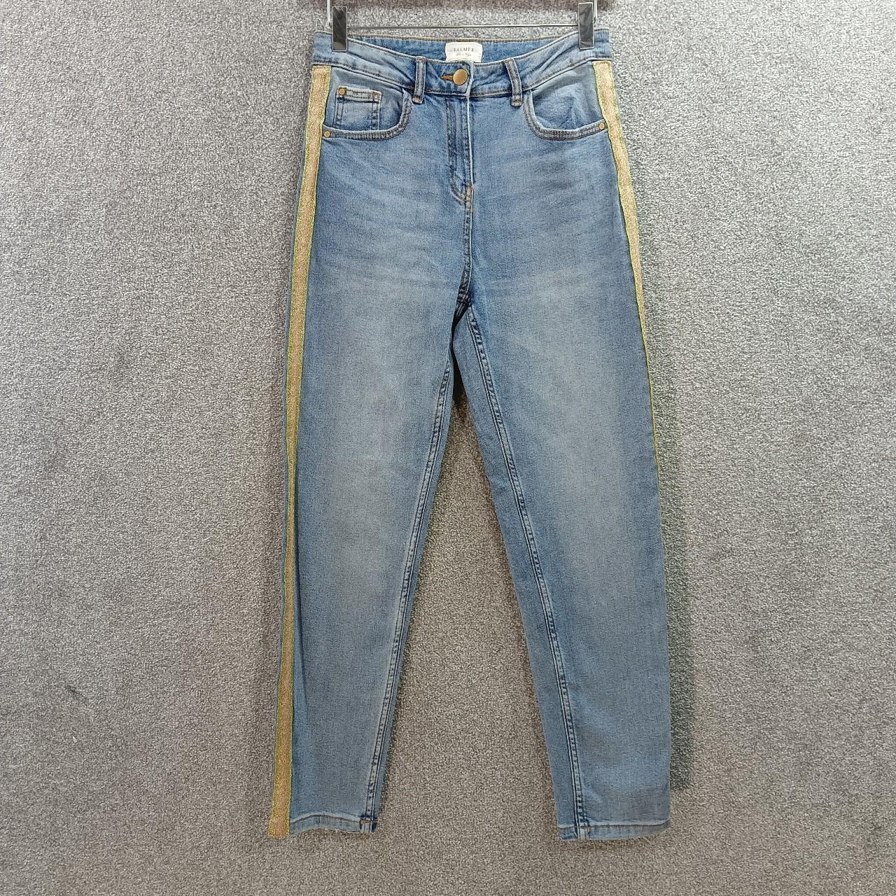 FALMER HERITAGE BLUE SKINNY JEANS TAPE GLITTER SIDE... - Depop