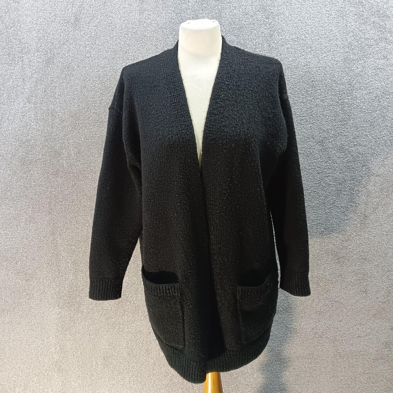 JD WILLIAMS BLACK THICK KNIT CARDIGAN OVERSIZED... Depop