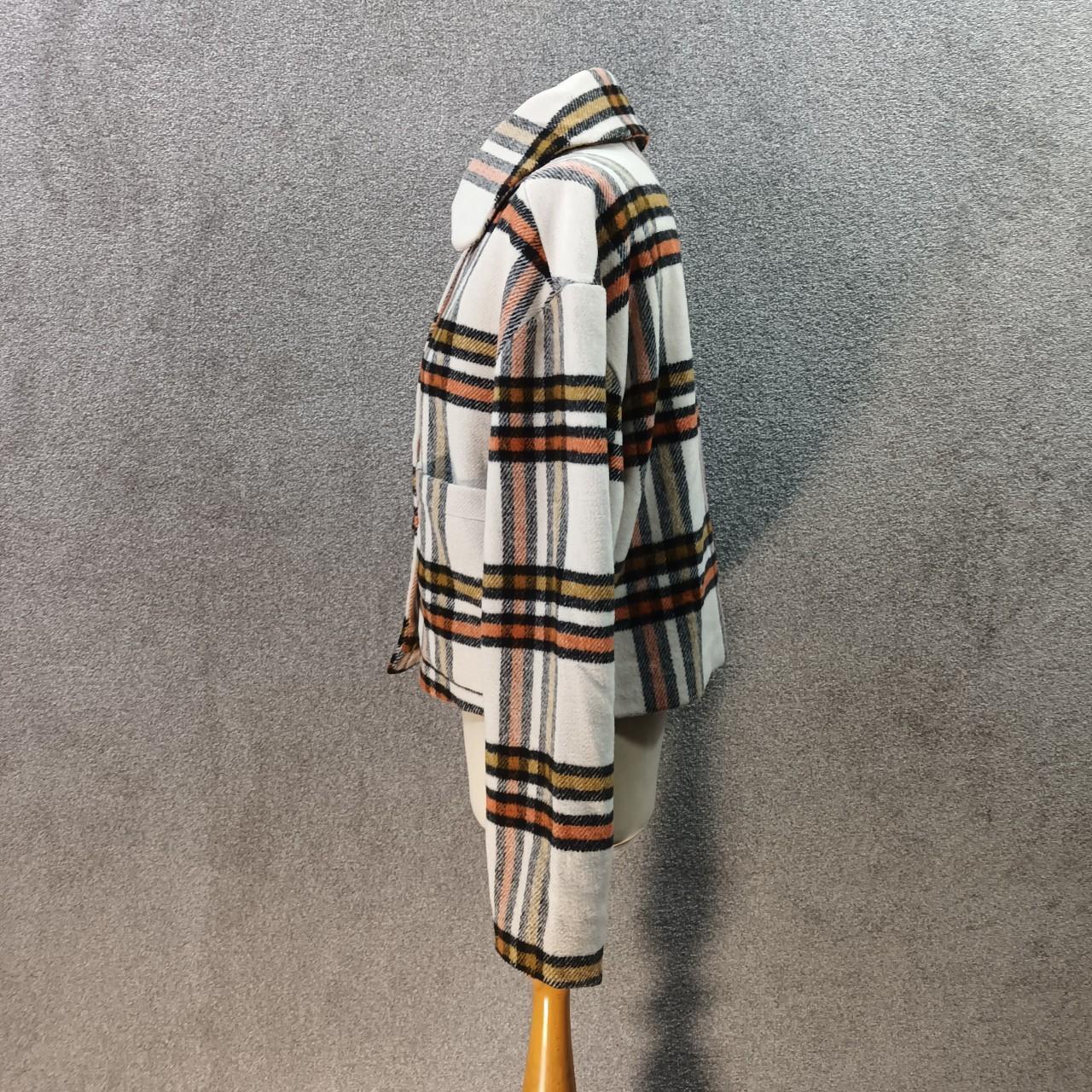 VIOLET ROMANCE CREAM ORANGE CHECKERED JACKET KNIT... Depop