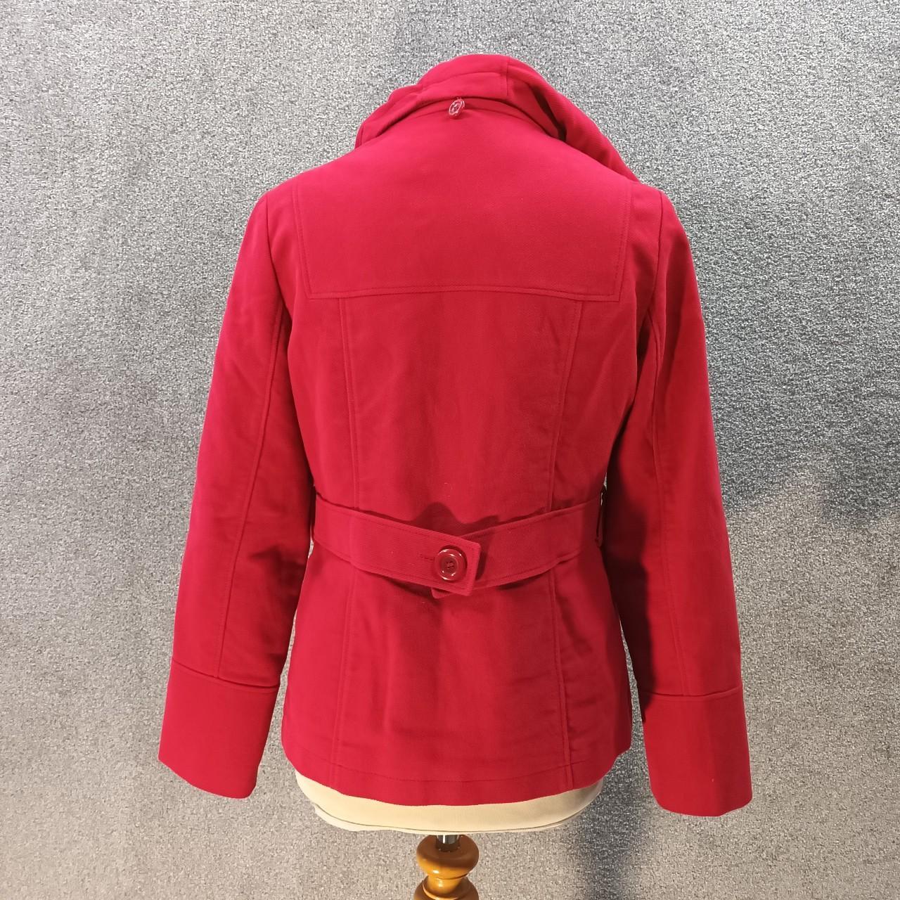 NEXT RED COTTON COAT HOODED THICK PEA SATIN LINED... Depop