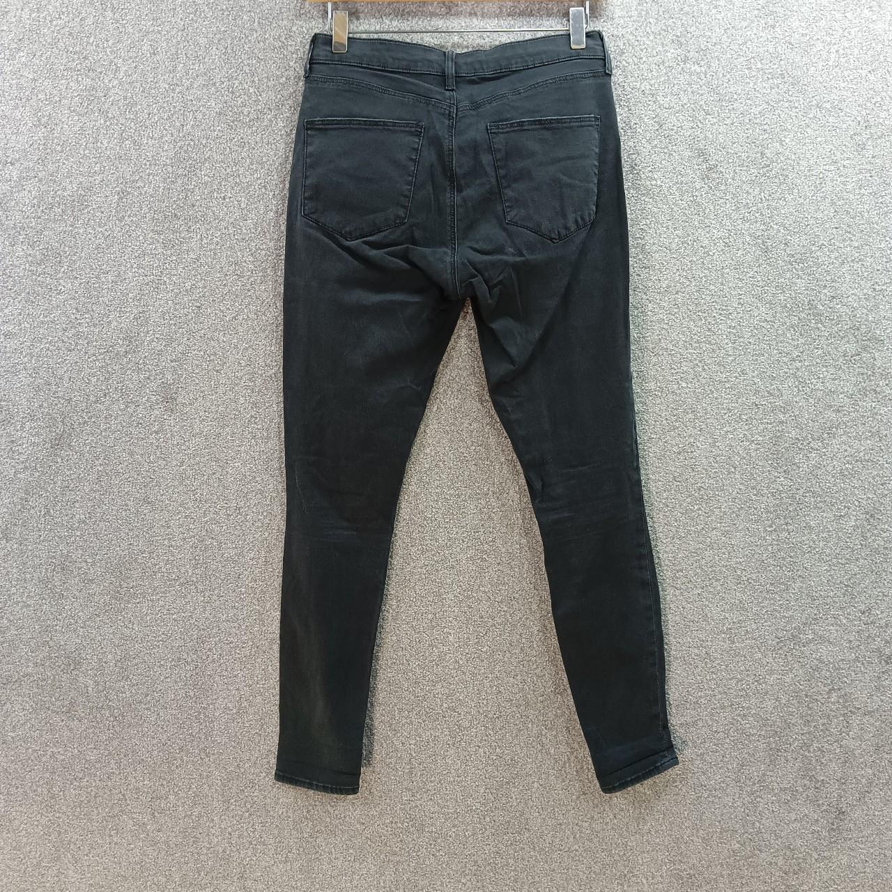 DARK GREY RIPPED SKINNY JEANS HIGH WAIST... Depop