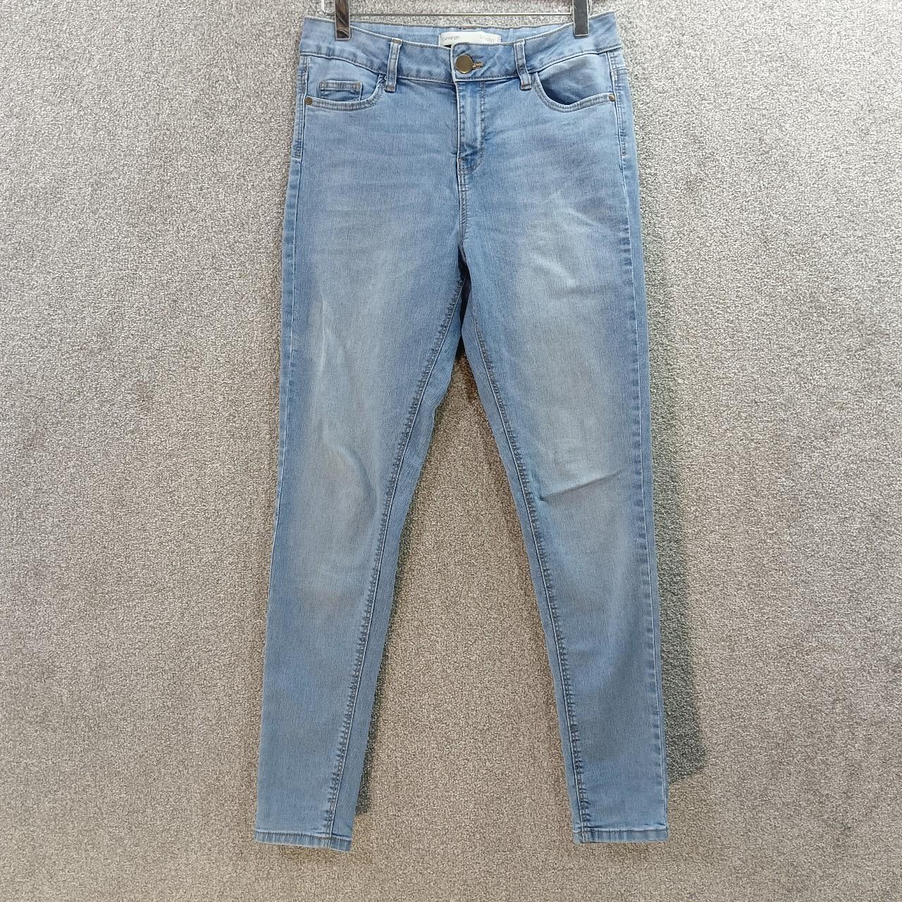 GEORGE LIGHT BLUE SKINNY JEANS HIGH WAIST STRETCH... - Depop