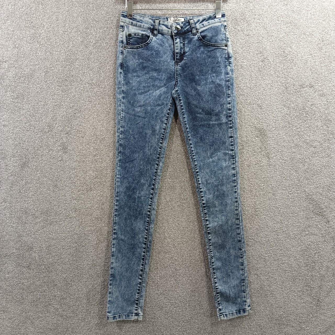 MISS SELFRIDGE BLUE SKINNY JEANS ACID WASH HIGH... - Depop